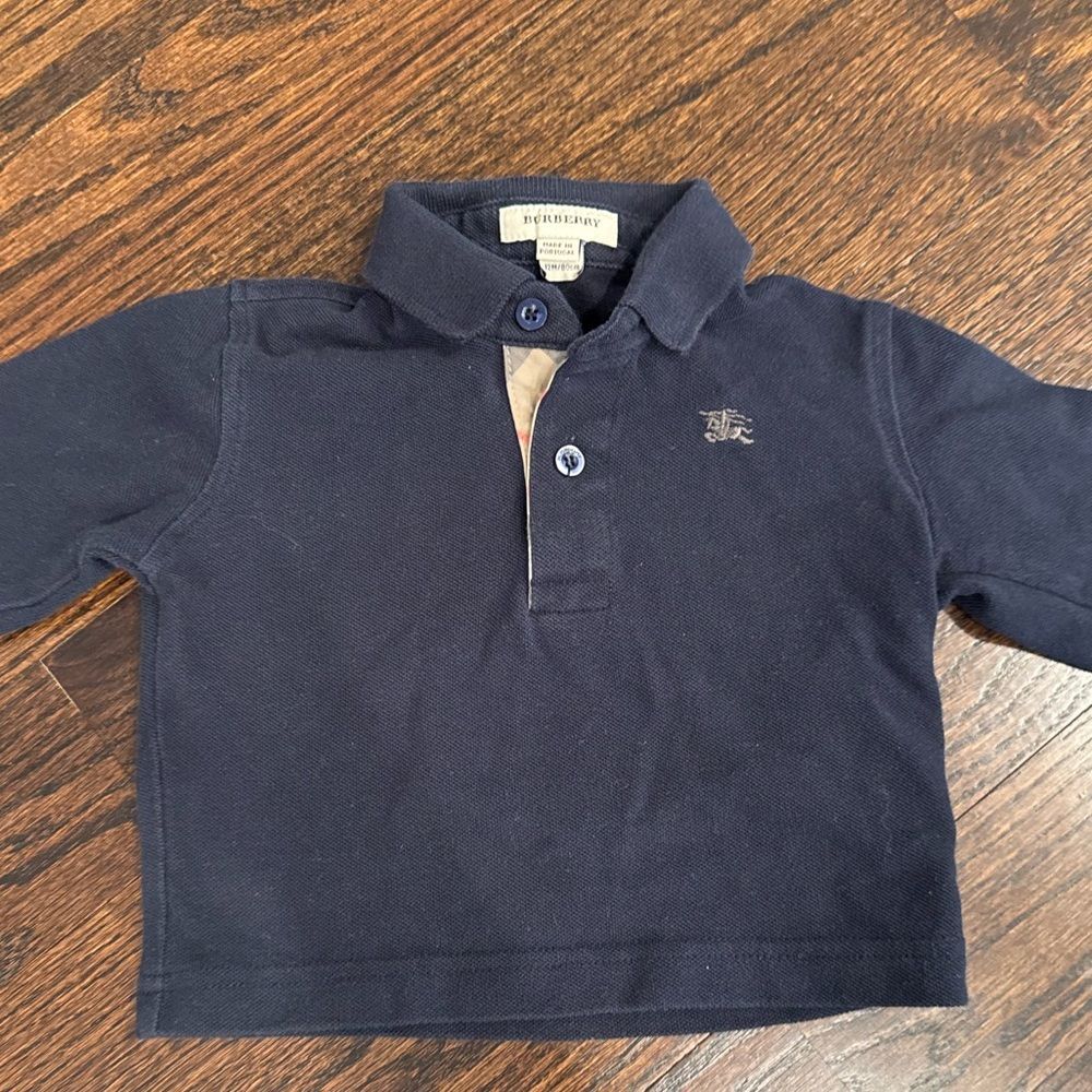 Burberry long sleeve polo - baby boy size 12m